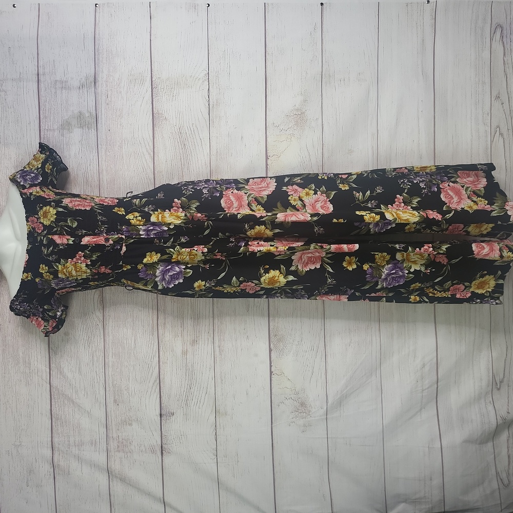 Live to be Spoiled floral long multicolor romper sz Med